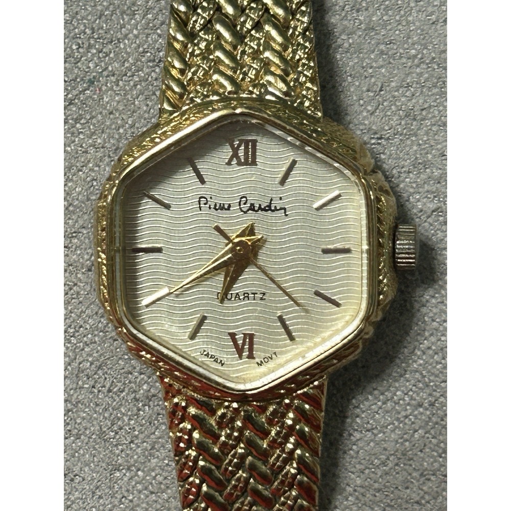 Vintage PIERRE CARDIN Designer Quartz Gold Plated Ladies Watch with Bracelet